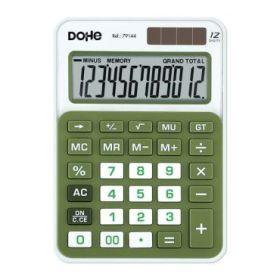 Dohe Calculadora Electronica de 12 Digitos - Alimentacion Solar y a Pilas - 4 Teclas de Memoria - Apagado Automatico - Teclas de