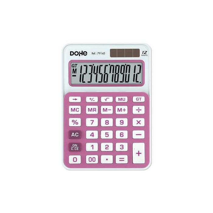 Dohe Calculadora Electronica de 12 Digitos - Funciones de Raiz Cuadrada y Mark Up - 4 Teclas de Memoria - Alimentacion Solar y a