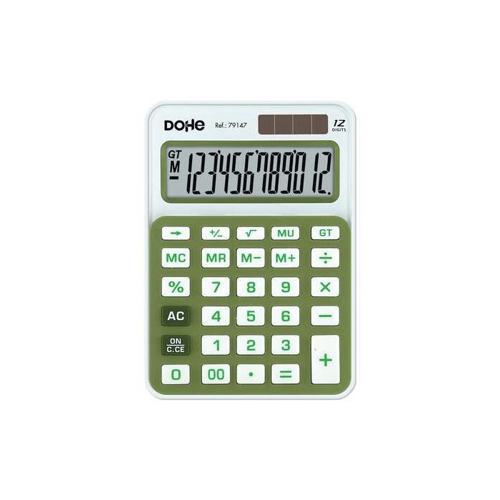 Dohe Calculadora de Sobremesa Pequeña 12 Digitos - Teclas de Gran Formato - 4 Teclas de Memoria - Apagado Automatico - Alimentac