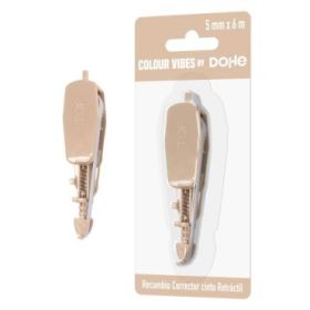 Dohe Colour Vibes Recambio de Cinta Correctora - 5mm x 6m - Retractil - Color Beige