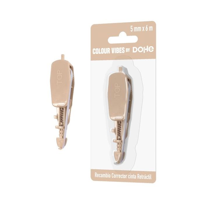 Dohe Colour Vibes Recambio de Cinta Correctora - 5mm x 6m - Retractil - Color Beige