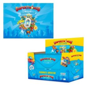 Dohe Superthings Expositor con 24 Sobres - Formato Apaisado - Polipropileno de 200 micras - Velcro - Color Azul