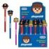 Dohe Playmobil Expositor de 24 Boligrafos Borrables - Punta 1mm, Trazo 0.5mm - Decorados Playmobil Policia, Bombero y Princesa-