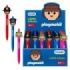 Dohe Playmobil Expositor con 24 Lapices Infinitos - Grip de Caucho - Se Borra Facilmente - Decorados Playmobil Policia, Bombero
