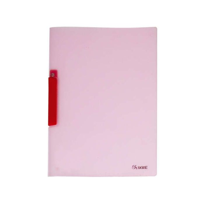 Dohe Dossier con Pinza Pivotante Tamaño A4 - Fabricado en Polipropileno Translucido de 450 Micras - Color Rosa