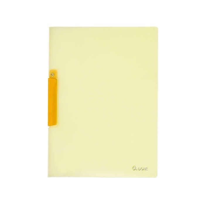 Dohe Dossier con Pinza Pivotante Tamaño A4 - Fabricado en Polipropileno Translucido de 450 Micras - Color Amarillo