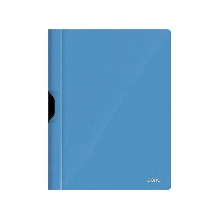 Dohe Dossier con Clip Metalico - Tamaño A4 - Fabricado en Polipropileno Opaco de 350 Micras - Color Azul