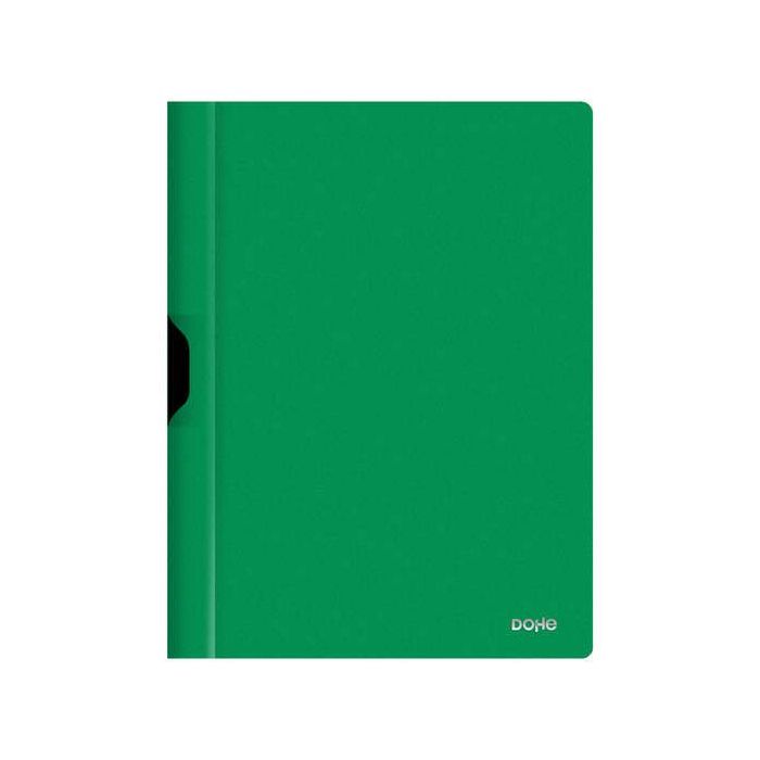 Dohe Dossier con Clip Metalico - Tamaño A4 - Fabricado en Polipropileno Opaco de 350 Micras - Color Verde