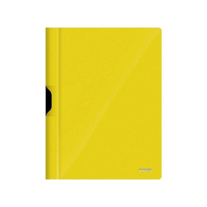 Dohe Dossier con Clip Metalico - Tamaño A4 - Fabricado en Polipropileno Opaco de 350 Micras - Color Amarillo