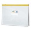 Dohe Bolsa Zipper Folio Apaisado PVC Transparente 150 Micras - Apertura Superior - Cierre Zip Hermetico en Color Amarillo
