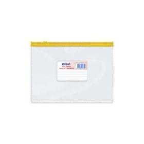 Dohe Bolsa Zipper Apaisada PVC Transparente 150 Micras - Tamaño A5 - Apertura Superior - Cierre Zip Hermetico