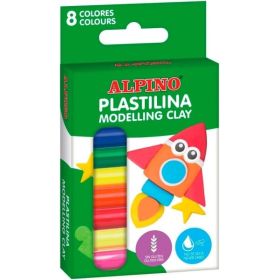 Alpino Pack con 8 Barras de Plastilina 12gr - Muy Flexible - Pueden Mezclarse - Sin Gluten - Colores Surtidos