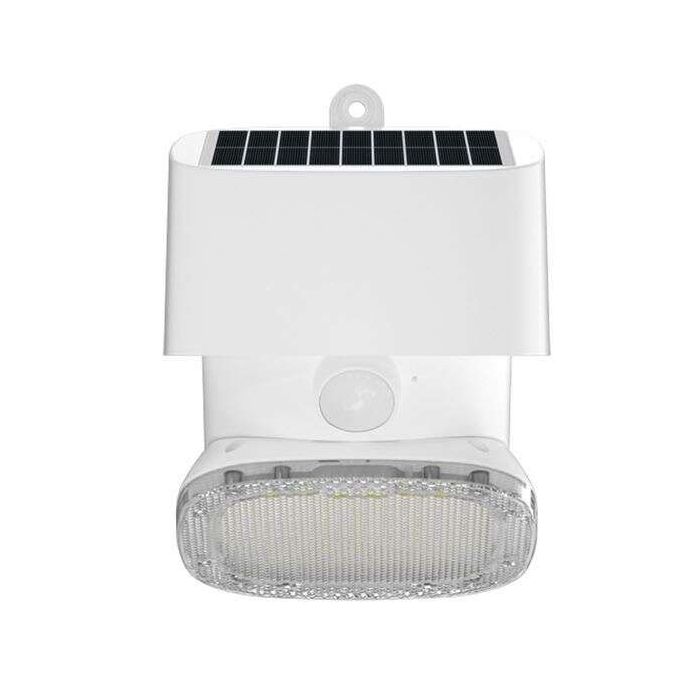 Elbat Foco Solar 2000LM - Luz Fria 6000K - Regulacion Vertical y Horizontal - Panel Solar 1W - IP65 - Color Blanco