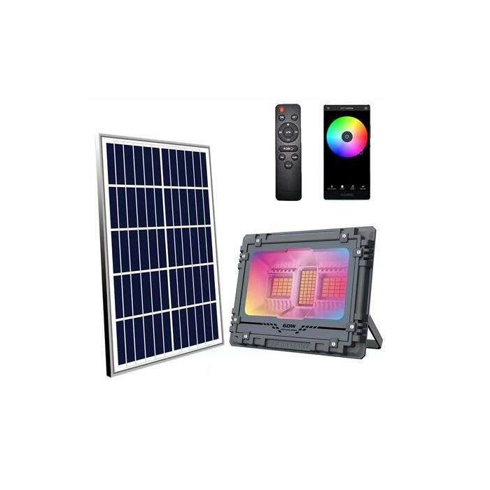 Elbat Foco Solar Led RGB 60W - 515LM - Bluetooth - Bateria 5V/6AH - Control Remoto - IP67