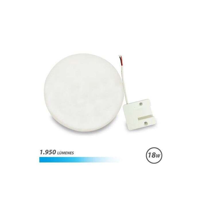 Elbat Aplique Redondo de Techo con Base Fija LED 18W 1950lm - 6500K Luz Fria - Diametro 15cm