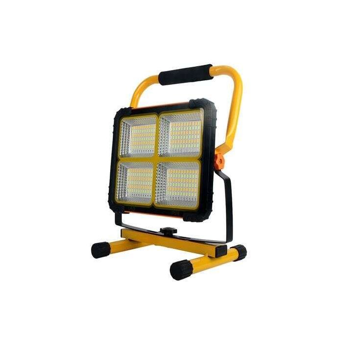 Elbat Foco Solar LED 120W 780lm - Panel Solar Integrado 6V, 3W - Bateria 3.2V, 20000mAh - Angulo Iluminacion 360º - Soporte Pleg