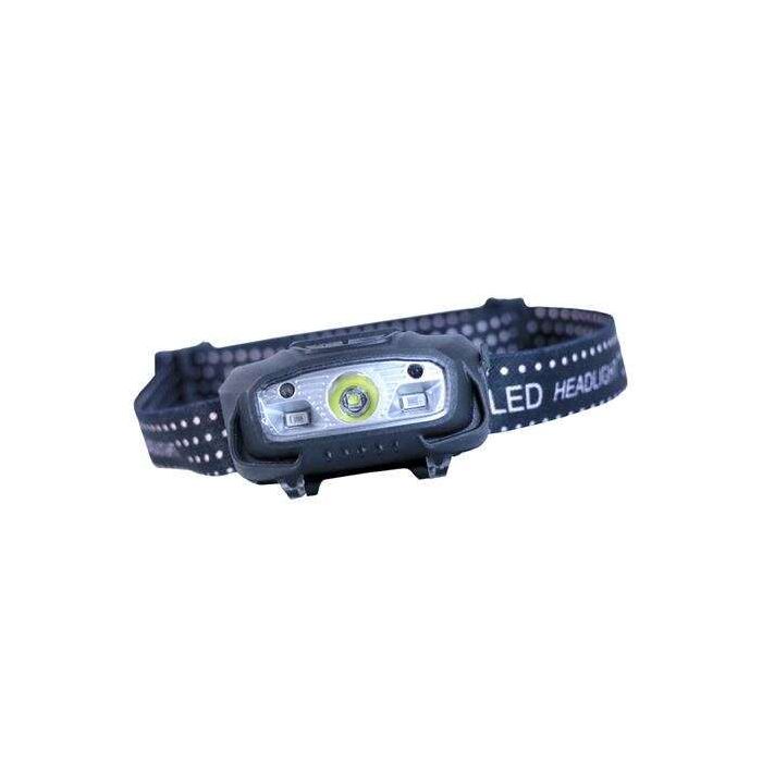 Elbat Linterna LED de Cabeza Frontal LED 220LM - Deteccion Manos - Resistente al Agua - Ligera - Color Negro