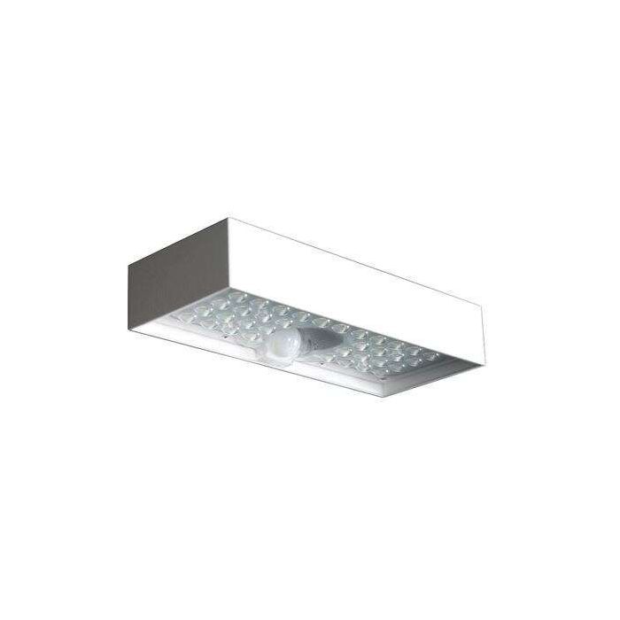 Elbat Lampara Solar LED - 230X97X42.7mm - 6W, 900 Lumenes - Luz Blanca 4000K - Sensor de Movimiento - Color Negro
