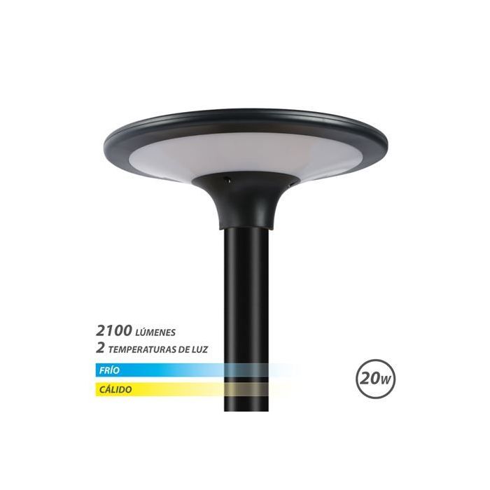 Elbat Farola LED Solar 20W 2100Lm 3000K/6000K - Color Negro
