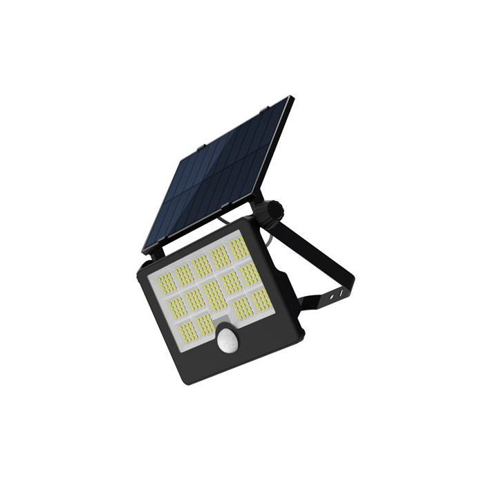 Elbat Foco Solar LED 50W - 1600LM - Luz Fria 6500K - Sensor de Movimiento - Deteccion de 3 a 5 Metros - IP65