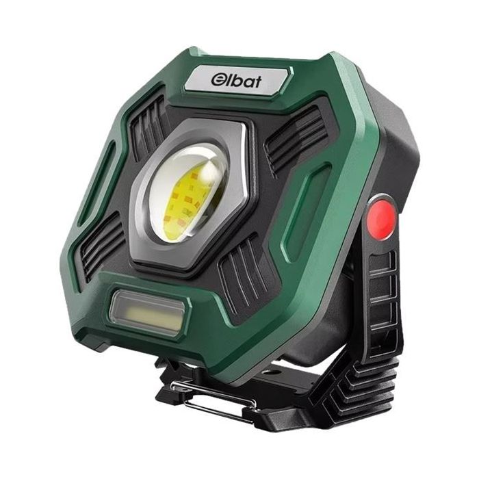 Elbat Foco Recargable 20W - Luz Fria, 6500K - 2000 Lumenes - Bateria 10000Mah - Conector USB-C - Funcion Powerbank - Color Negro