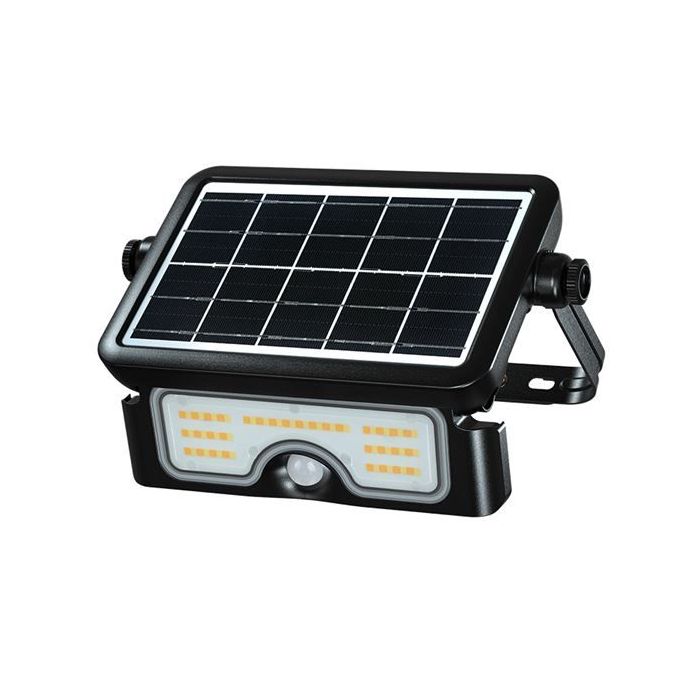 Elbat EB0574 Foco Led Solar 7W - 900LM - CCT 3000K/4000K/6000K - Luz Calida, Blanca y Fria - Sensor de Movimiento