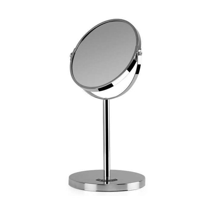 Orbegozo ES 5100 Espejo Cosmetico Multiorientable - Base Antideslizante - Acabado Cromado - Doble Cara con Aumento X5 - Altura 3