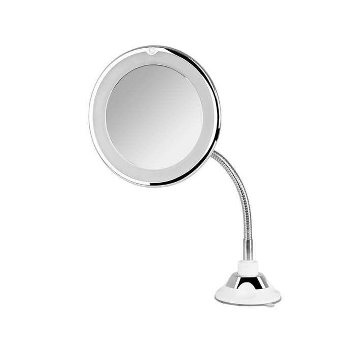 Orbegozo ESP 1020 Espejo Cosmetico con Luz LED - Aumento 10X - Brazo Extensible 29cm - Orientacion 360º - Ventosa Ajustable - Di