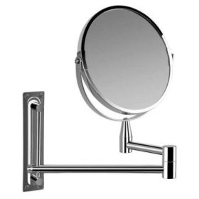 Orbegozo ESP 4000 Espejo Cosmetico Extensible - Doble Cara con Aumento X5 - Acabado Cromado - Soporte de Pared Incluido - Ø 17cm