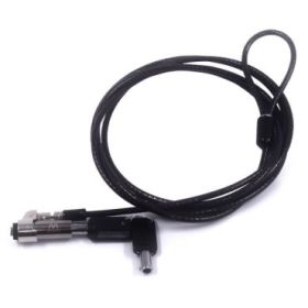 Ewent Cable de Seguridad para Portatiles con Ranura Nano - Candado de Llave - Cable de Acero - Cobertura de Vinilo - 1.8m de Lon