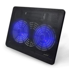 Ewent EW1256 Base de Refrigeracion para Portatil hasta 17  - 2 Ventilador - Altura Ajustable - Color Negro