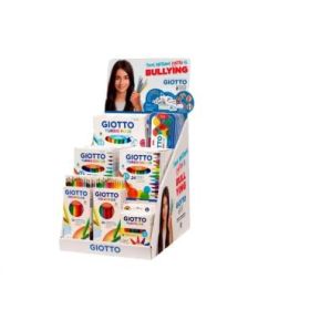 Giotto Contra el Bullyng Expositor con 40 Piezas de Rotuladores, Lapices de Colores, Acuarelas y Plastilina en Diferentes Format
