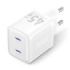 Vention Cargador de Pared - 45W - GaN - 2xUSB-C - Power Delivery 3.0 - Qualcomm 3.0 - Color Blanco