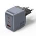Vention Cargador de Pared - 70W - GaN - 2xUSB-C - USB-A - Carga Rapida - Tecnologia PPS - Color Gris