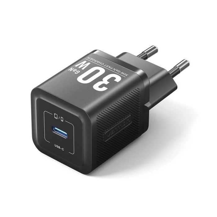 Vention Cargador de Pared - 30W - GaN - USB-C - Carga Rapida - Tecnologia PPS - Color Negro