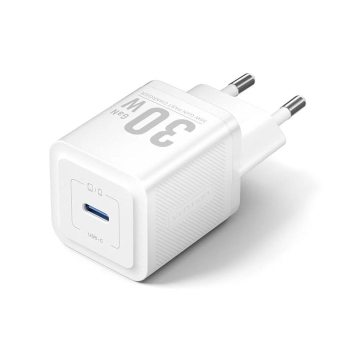 Vention Cargador de Pared - 30W - GaN - USB-C - Carga Rapida - Tecnologia PPS - Color Blanco