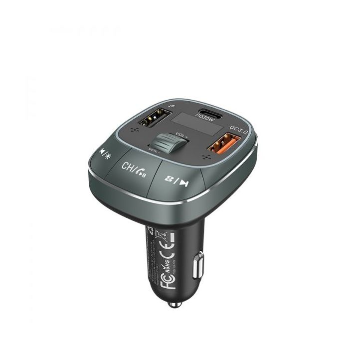 Vention Transmisor FM/MP3/Bluetooth - 1xUSB-Tipo C a 2xUSB - 30W
