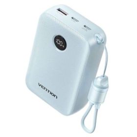 Vention Powerbank de 20000mAh - Potencia de Salida hasta 22.5W - USB-A - USB-C - Pantalla LED - Cable USB-C de 17cm - Apto para