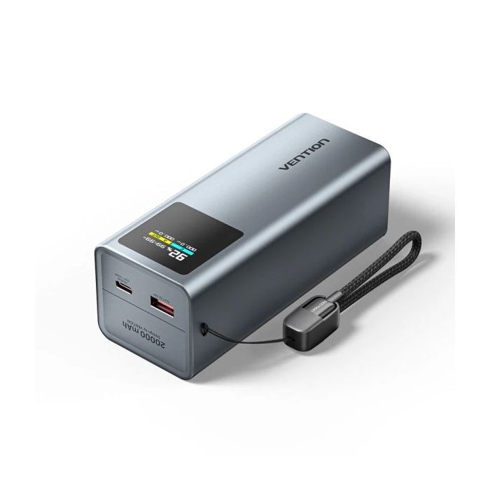 Vention Powerbank de 20000mAh - Potencia de Salida hasta 100W - Power Delivery - USB-A - USB-C - Pantalla TFT - Tecnologia PPS y