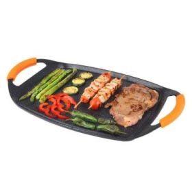 Orbegozo GDB 4700 Plancha Grill de Aluminio Forjado - Antiadherente de Piedra - Asas de Goma Extraibles - Diseño Ergonomico - Ap