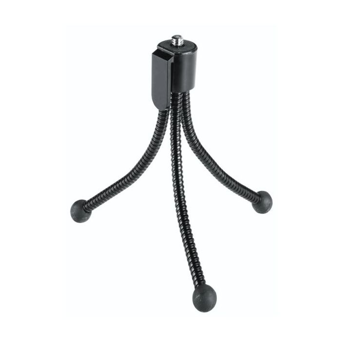 Hama Flexi Tripode Mini para Camara con Rosca 1/4  - Plegable - Altura Ajustable hasta 10cm - Peso Max 200g - Plastico - Color N