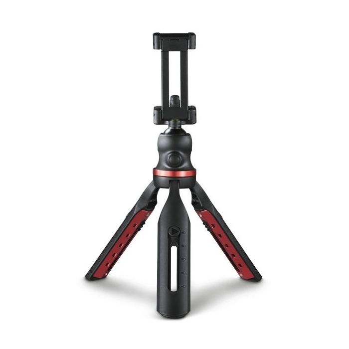 Hama Solid Tripode Mini para Smartphone y Camara - Peso Max 270g - Plegable - Altura Ajustable hasta 19cm - Plastico - Cabezal d