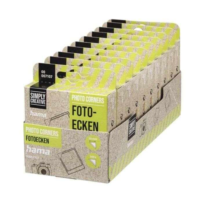 Hama Pack de 500 Esquinas Adhesivas para Foto - Borde 10mm - Polipropileno - Color Transparente