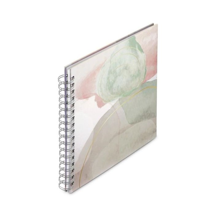 Hama Watercolor Album de Fotos con Espiral - 50 Paginas Blancas - Tapa de Papel con Textura - 28x24cm - Multicolor