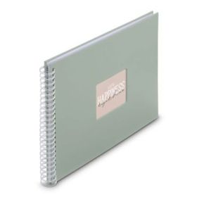 Hama Fine Art Album de Fotos con Espiral - 50 Paginas Blancas - Tapa de Papel - 36x32cm - Color Verde Pastel