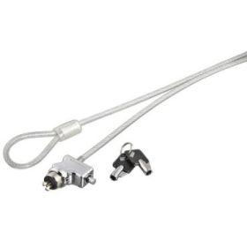 Hama Cable de Seguridad para Portatiles de 4mm - Cable 180cm - 2 Llaves Cilindricas - Acero - Color Plata
