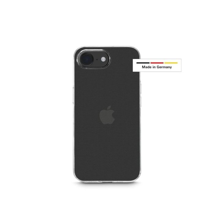Hama Always Clear Funda para iPhone 16E - Antideslizante - Poliuretano Termoplastico - Bordes Elevados - Color Transparente
