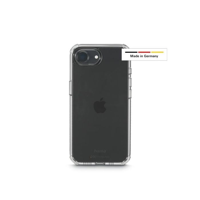 Hama Extreme Protect Funda para iPhone 16E - Antideslizante - Policarbonato - Proteccion D3O - Bordes Elevados - Color Transpare