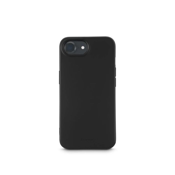 Hama Fantastic Feel Funda para iPhone 16E - Poliuretano Termoplastico - Bordes Elevados - Color Negro