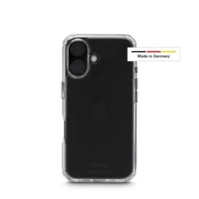 Hama Extreme Protect Funda para iPhone 16 - Antideslizante - Policarbonato - Proteccion D3O - Bordes Elevados - Color Transparen